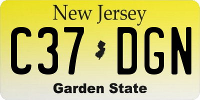 NJ license plate C37DGN