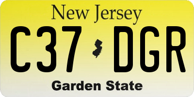 NJ license plate C37DGR