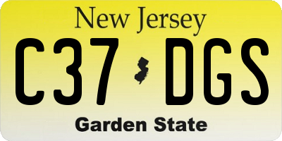 NJ license plate C37DGS