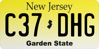 NJ license plate C37DHG