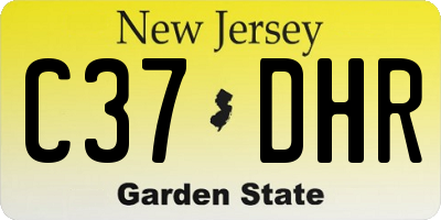 NJ license plate C37DHR