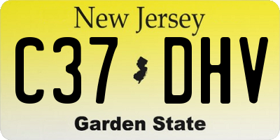 NJ license plate C37DHV