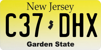 NJ license plate C37DHX