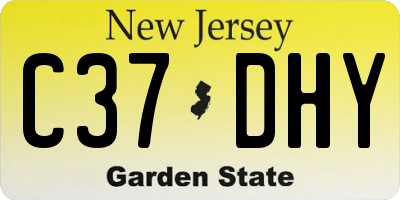 NJ license plate C37DHY