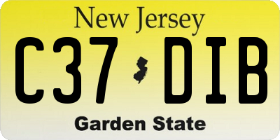 NJ license plate C37DIB