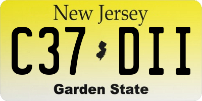NJ license plate C37DII