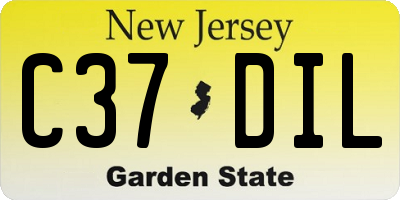 NJ license plate C37DIL
