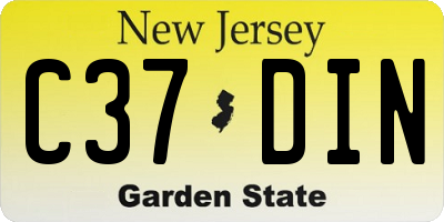 NJ license plate C37DIN