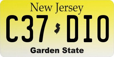 NJ license plate C37DIO