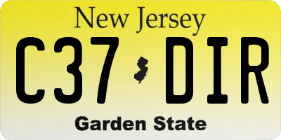 NJ license plate C37DIR
