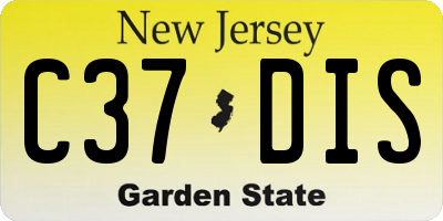 NJ license plate C37DIS