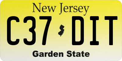 NJ license plate C37DIT