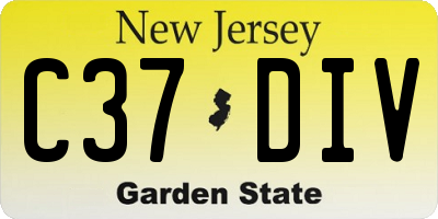 NJ license plate C37DIV