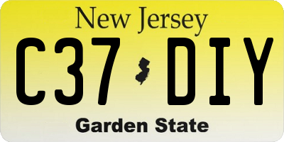 NJ license plate C37DIY