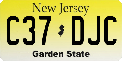 NJ license plate C37DJC