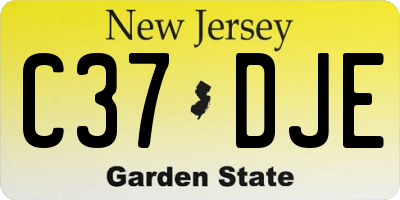 NJ license plate C37DJE