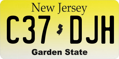 NJ license plate C37DJH