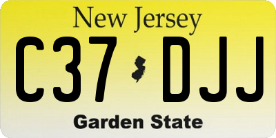 NJ license plate C37DJJ