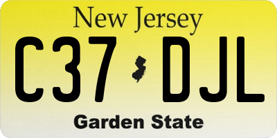 NJ license plate C37DJL