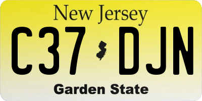 NJ license plate C37DJN