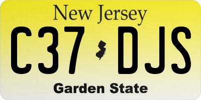 NJ license plate C37DJS