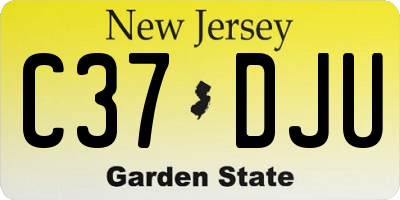 NJ license plate C37DJU