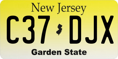 NJ license plate C37DJX