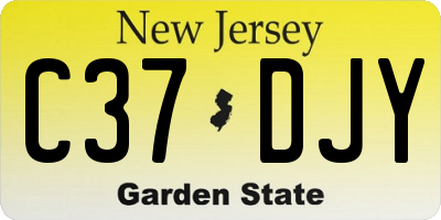 NJ license plate C37DJY
