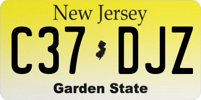 NJ license plate C37DJZ