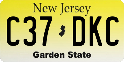 NJ license plate C37DKC