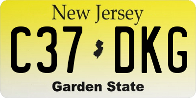 NJ license plate C37DKG