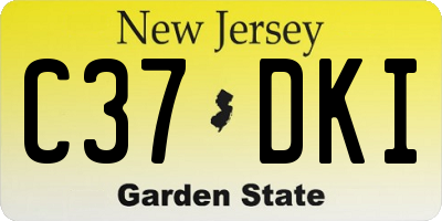 NJ license plate C37DKI