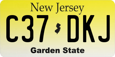 NJ license plate C37DKJ