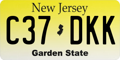 NJ license plate C37DKK