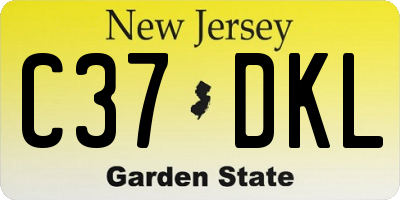 NJ license plate C37DKL