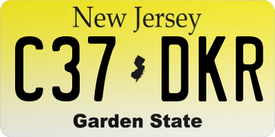 NJ license plate C37DKR