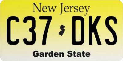 NJ license plate C37DKS