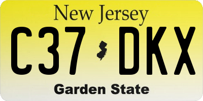 NJ license plate C37DKX