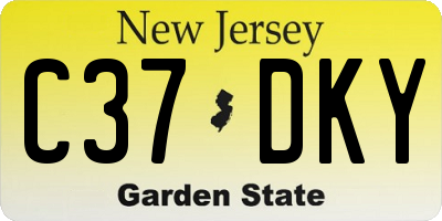 NJ license plate C37DKY