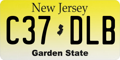 NJ license plate C37DLB