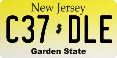 NJ license plate C37DLE