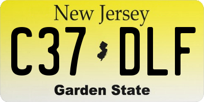 NJ license plate C37DLF