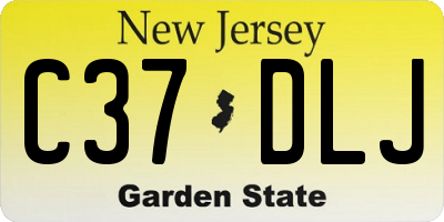 NJ license plate C37DLJ