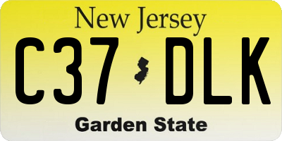 NJ license plate C37DLK