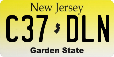 NJ license plate C37DLN