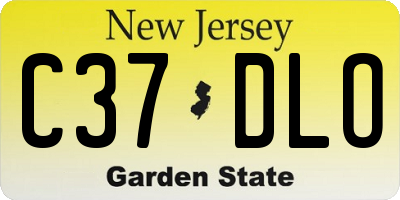 NJ license plate C37DLO