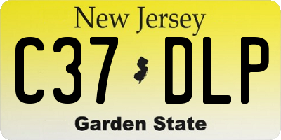 NJ license plate C37DLP