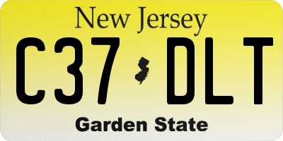 NJ license plate C37DLT