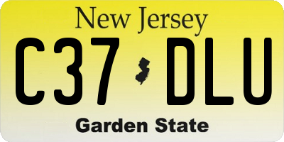 NJ license plate C37DLU