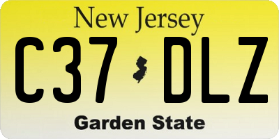 NJ license plate C37DLZ